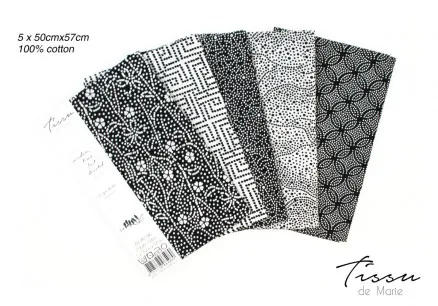 Tissu de Marie Fat Quarter Neutral Blume 50x57cm - 5 Stk