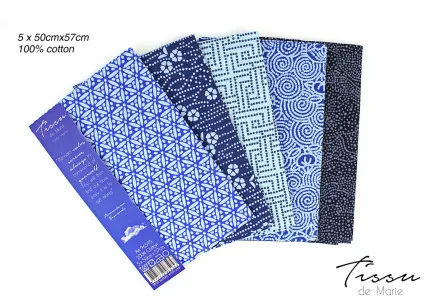 Tissu de Marie Fat Quarter Sapphire 50x57cm - 5 Stk.